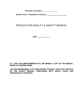 Picture of Film Production Health and Safety Manual